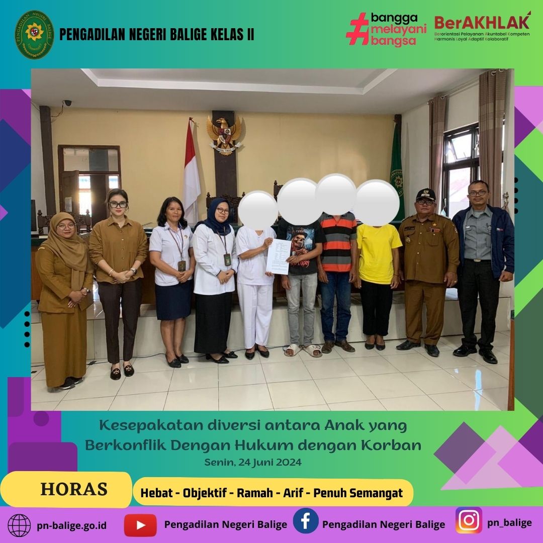 Kesepakatan diversi antara Anak yang Berkonflik Dengan Hukum dengan Korban